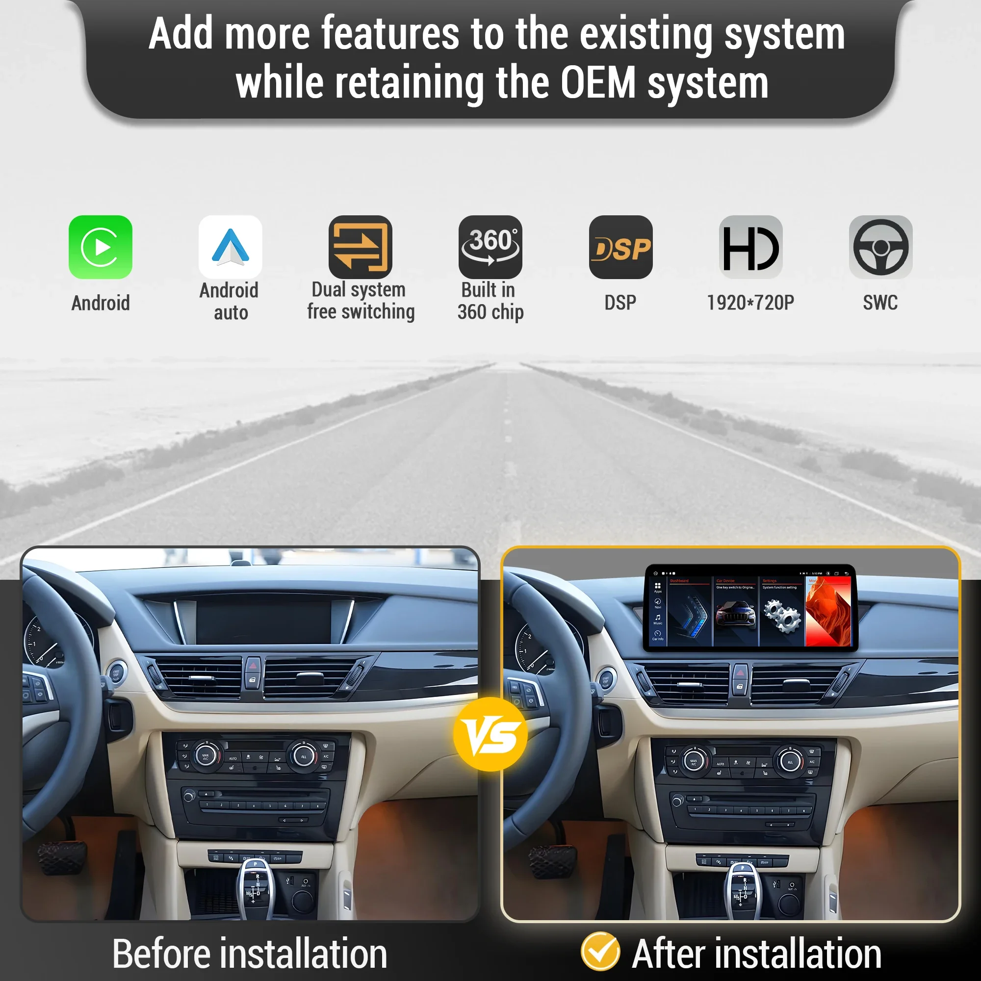 12.3 inch Android 13 For BMW X1 E84 2009 2010 2012 2013 2014 2015 Car Radio Multimedia Wireless Carplay Snapdragon 680 Screen
