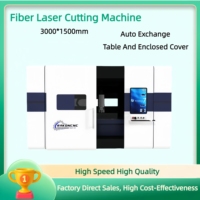 3000W 6000W Fiber Laser Cutting Machine Fully Enclosed Double Table for Carbon Steel With Dust Removal System Free Service