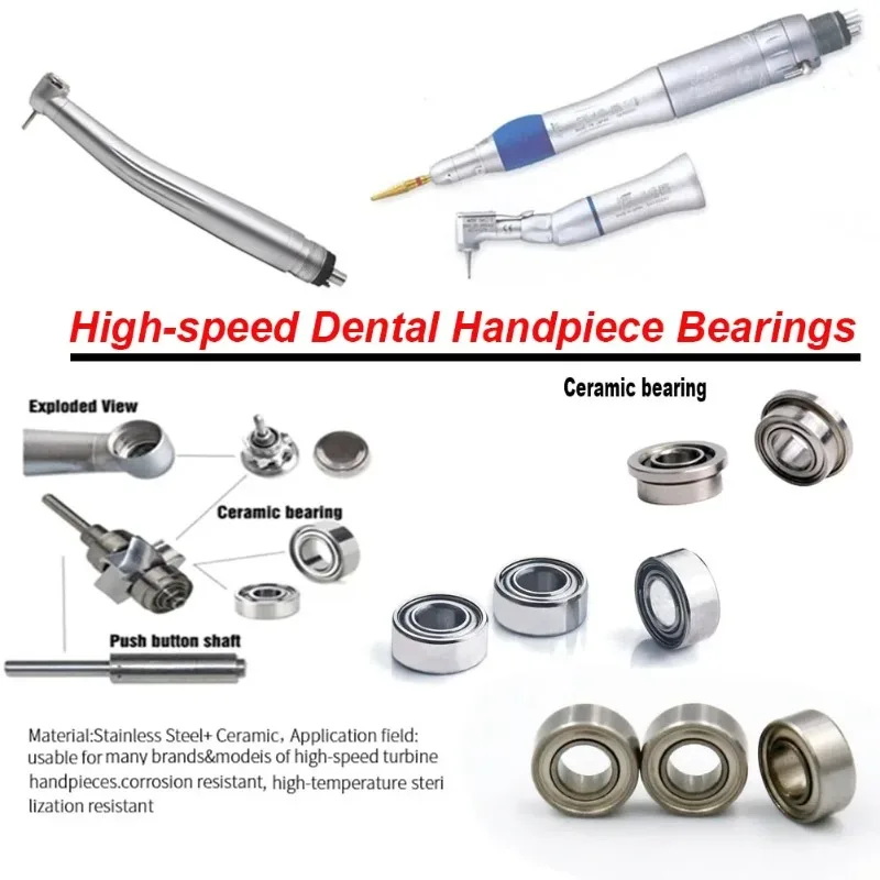 Multi-types Quality Dental Ceramic Ball Bearing 10Pcs NSK KAVO W*H Sirona High Speed Handpiece Step Flange Turbine Spare Parts