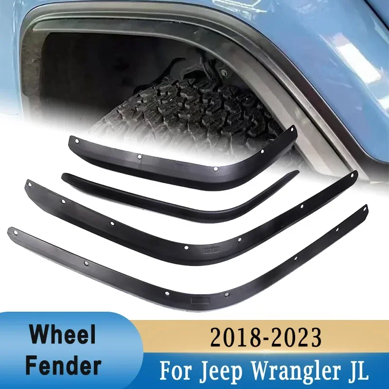 Car Front Rear Mudguard for Jeep Wrangler JL 2018+ 2023 Splash Protective Guards Widening Original Fender Flares Mudflaps