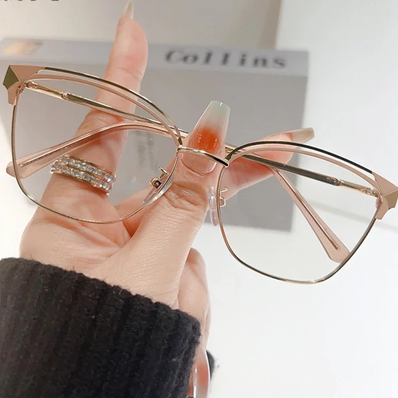 Retro Lady Cat Eye Glasses Frame Women Photochromic Glasses Computer Goggles  Anti Blue Light Eyewear Gafas Mujer Anti Luz Azul