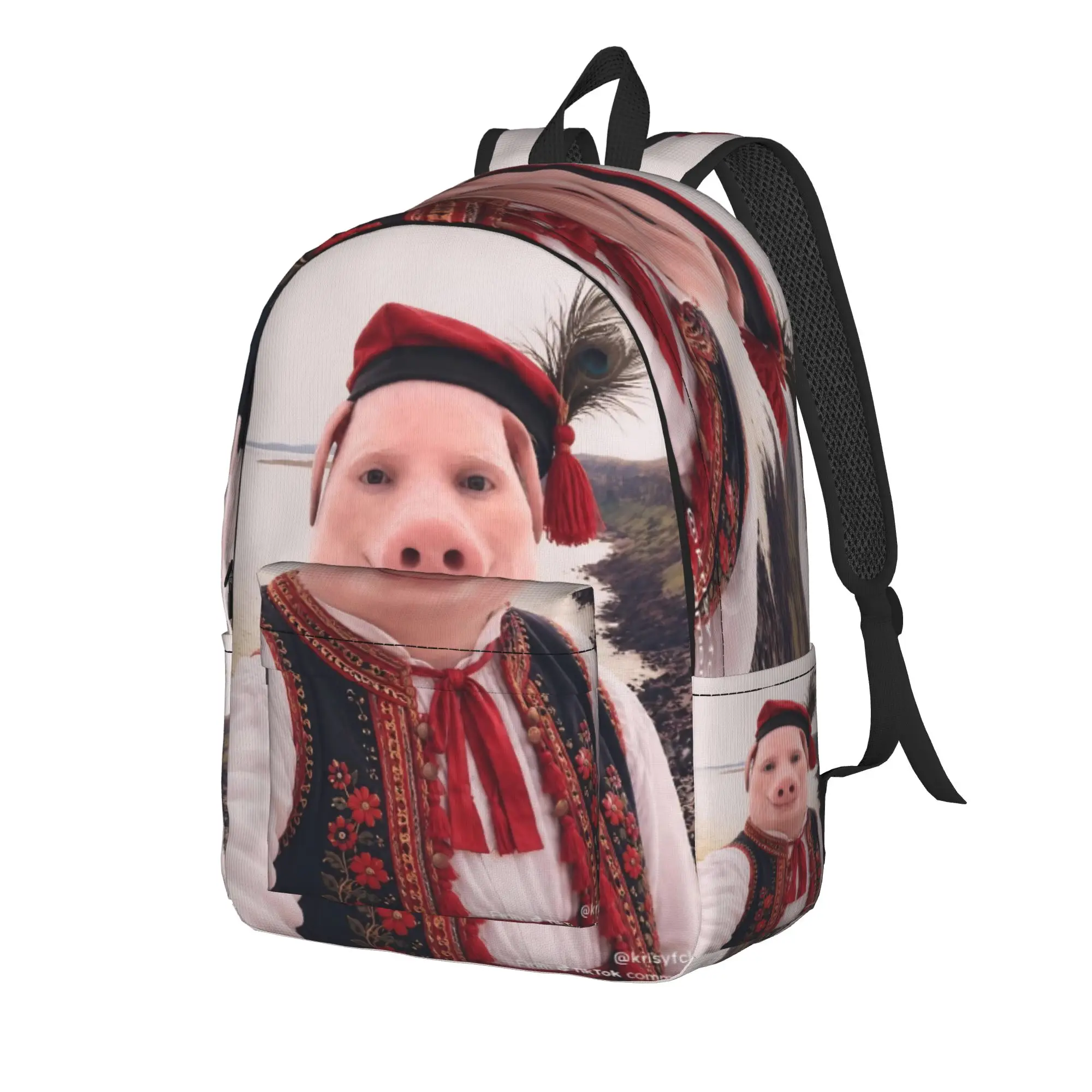 John Pork Traditional Polish Krakow Cool Backpack Outdoor Student Work Funny Meme Daypack for Men Women College Canvas Bags