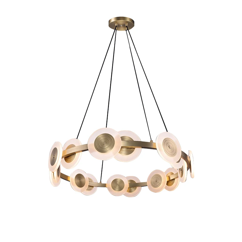 

New Chinese-style living room chandelier, bedroom round lamp, all-copper post-modern dining room lamp