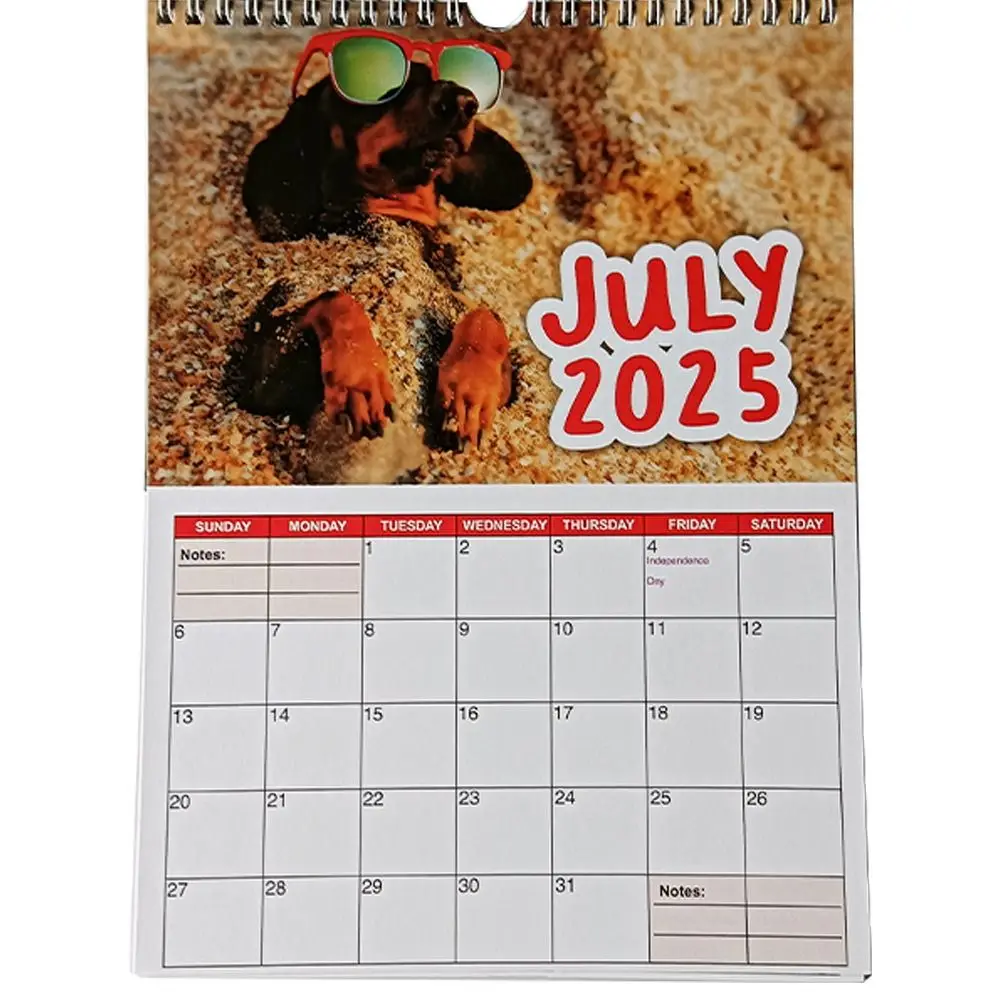 Giornaliero settimanale mensile Planner 2025 calendario Cheeky bassshunds calendario da parete in carta ornamenti per la casa calendario Desktop appeso ufficio