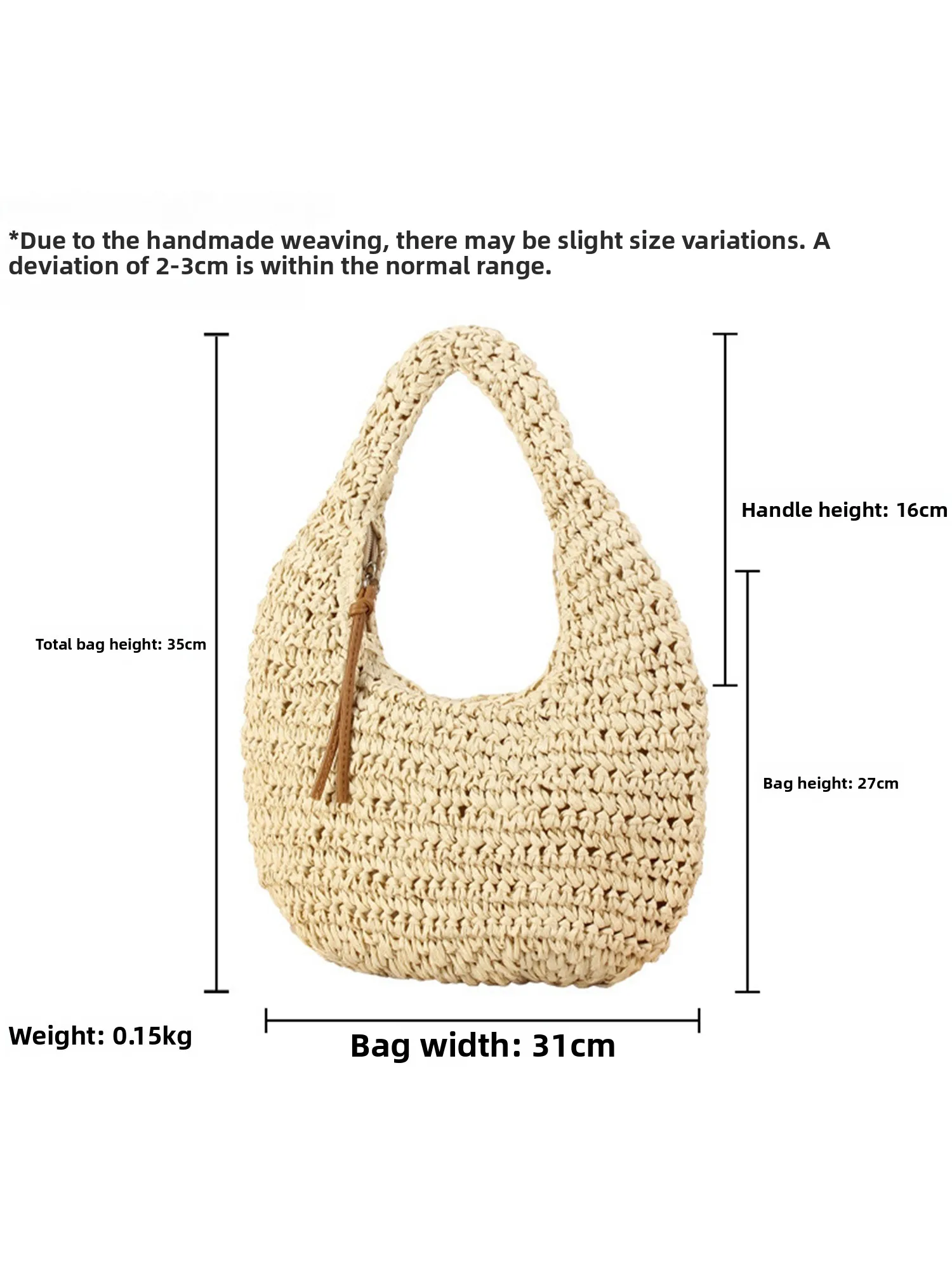 2025 Nieuwe Faion Color Handheld Wier Bag Casual Simple Sle Beach Vaion Damestas Zachte handtas Ritssluiting
