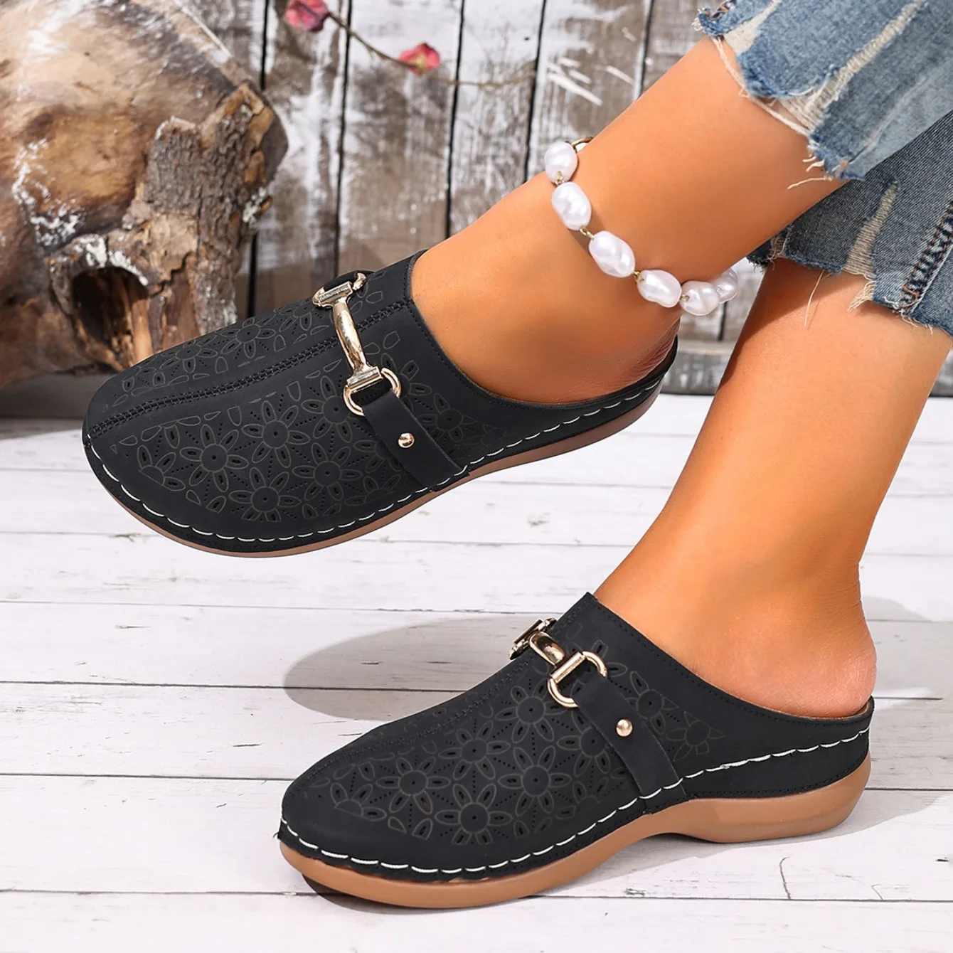 Damen-Halbschuhe: Leichte, modische Outdoor-Watschuhe für Mütter mittleren Alters – Sommer-Sandalen für Frauen – Detail 14