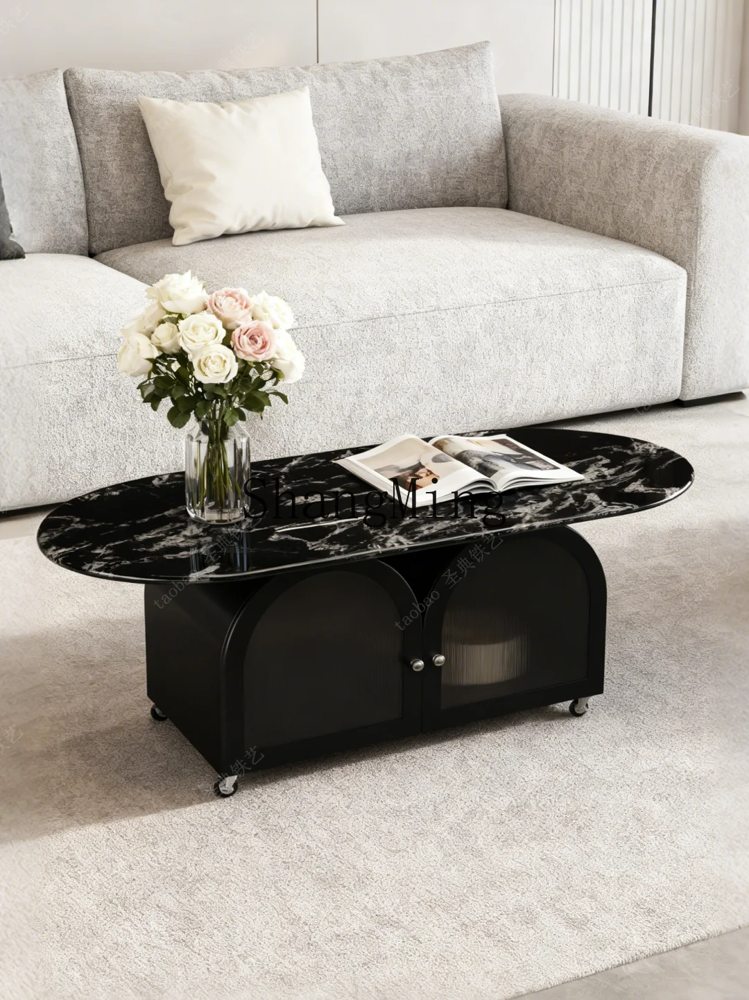 

FG living room sofa fashion creative tea table light luxury high sense movable coffee table