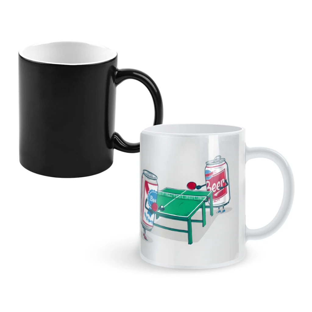 

Beer PongCoffee Mugs And Mug Creative Color Change Tea Cup Ceramic Milk Cups Novelty Gifts