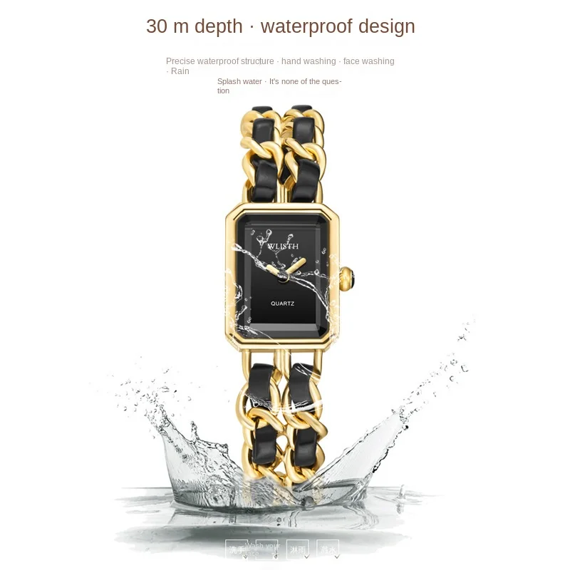 Women Bracelet Watches Luxury Ladies Leather Stainless Steel Woven Watch Band Quartz Wristwatches Clock Ladies Dress Watches