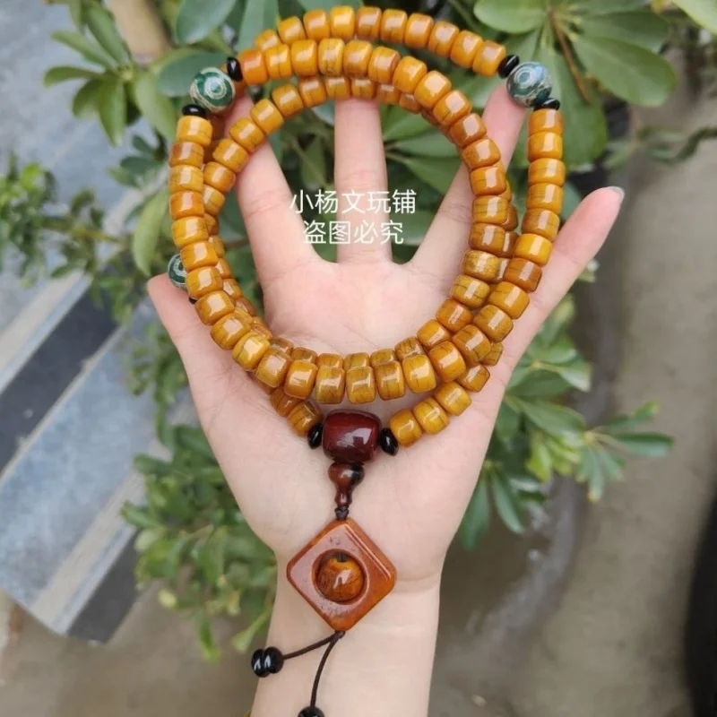 

Natural Tibetan Yak Buddhist , Prayer Bead Bracelet, Bone Necklace, Handheld Jewelry for Men and Women, H