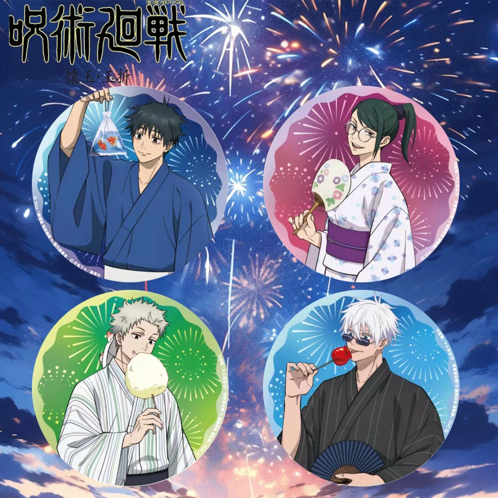 เข็มกลัดติดเสื้อคลุมอาบน้ำลายอนิเมะ Jujutsu Kaisen ขนาด 58 มม. โกโจ ซาโตรุ ออคคุสึ ยูตะ เซนิน มาคิ คอสเพลย์ ชุดคอสตูม SPTE  ทำจากเหล็กดีบุก ของขวัญ