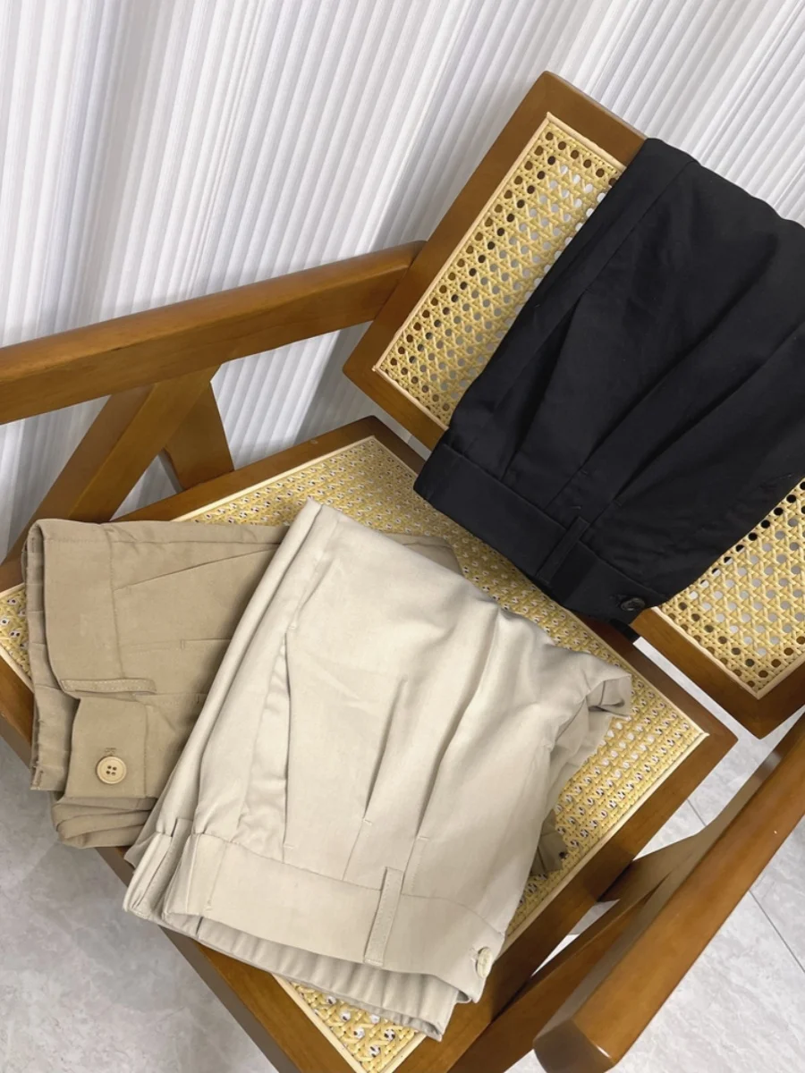 

Busin повседневные мужские брюки с драпировкой, свободный крой, прямые дышащие брюки на весну и лето, универсальные молодежные брюки