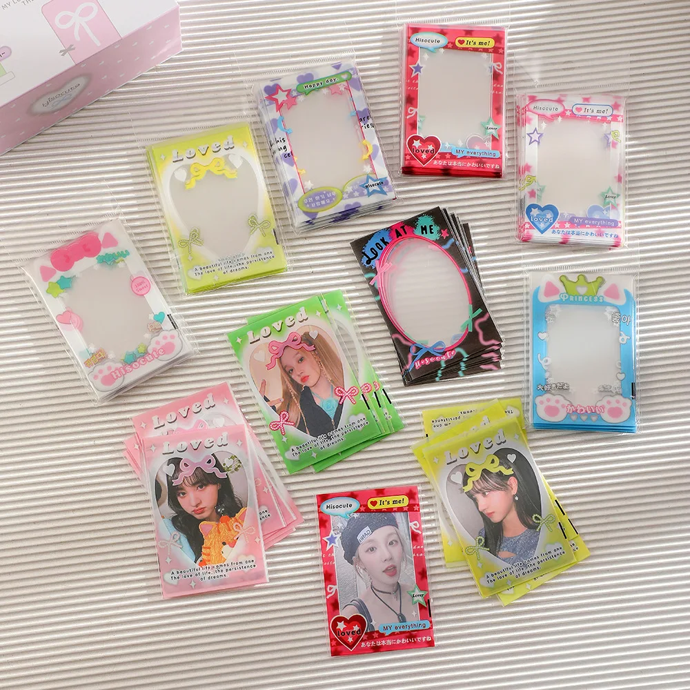 20 pc/pack Cartoon Print 3-Inch Photocard Sleeves, Instant Photo Protective Covers, Trendy Card Holders for Students & Idol Fans
