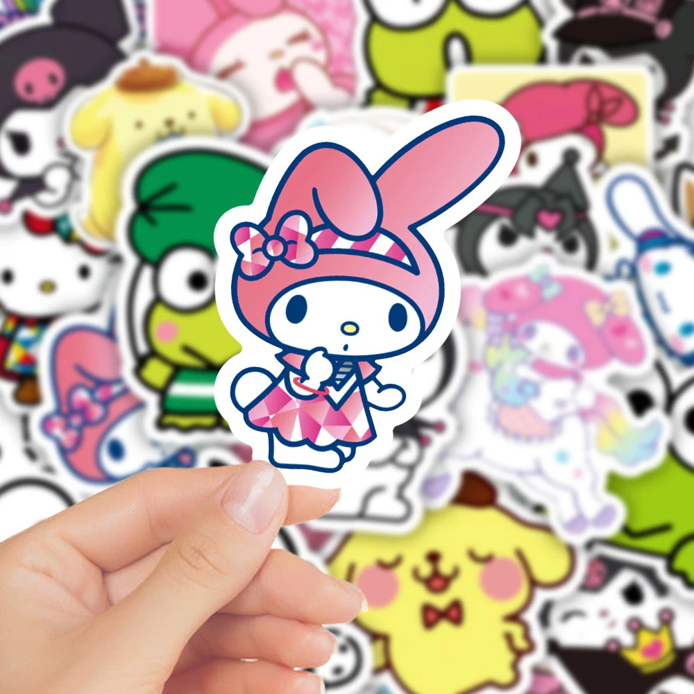 10/30/50 шт. милый мультфильм Sanrio Детские наклейки Kuromi My Melody Hello Kitty Аниме наклейки DIY Багаж Телефон Ноутбук Наклейка игрушка