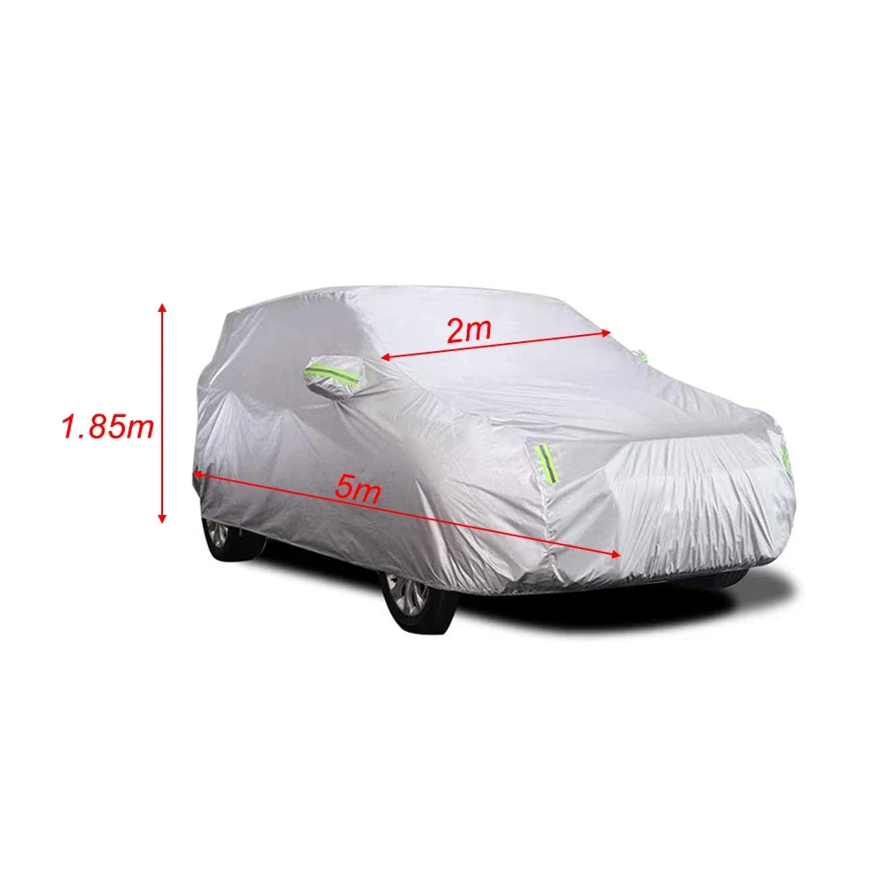 Car Cover Full Covers with Reflective Strip Dustproof UV Scratch-Resistant Sunscreen Protection for 4X4/SUV Business Car