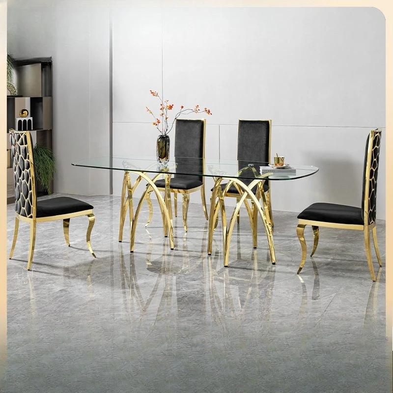 

Household high-end oval high-end hotel restaurant furniture stainless steel dining table