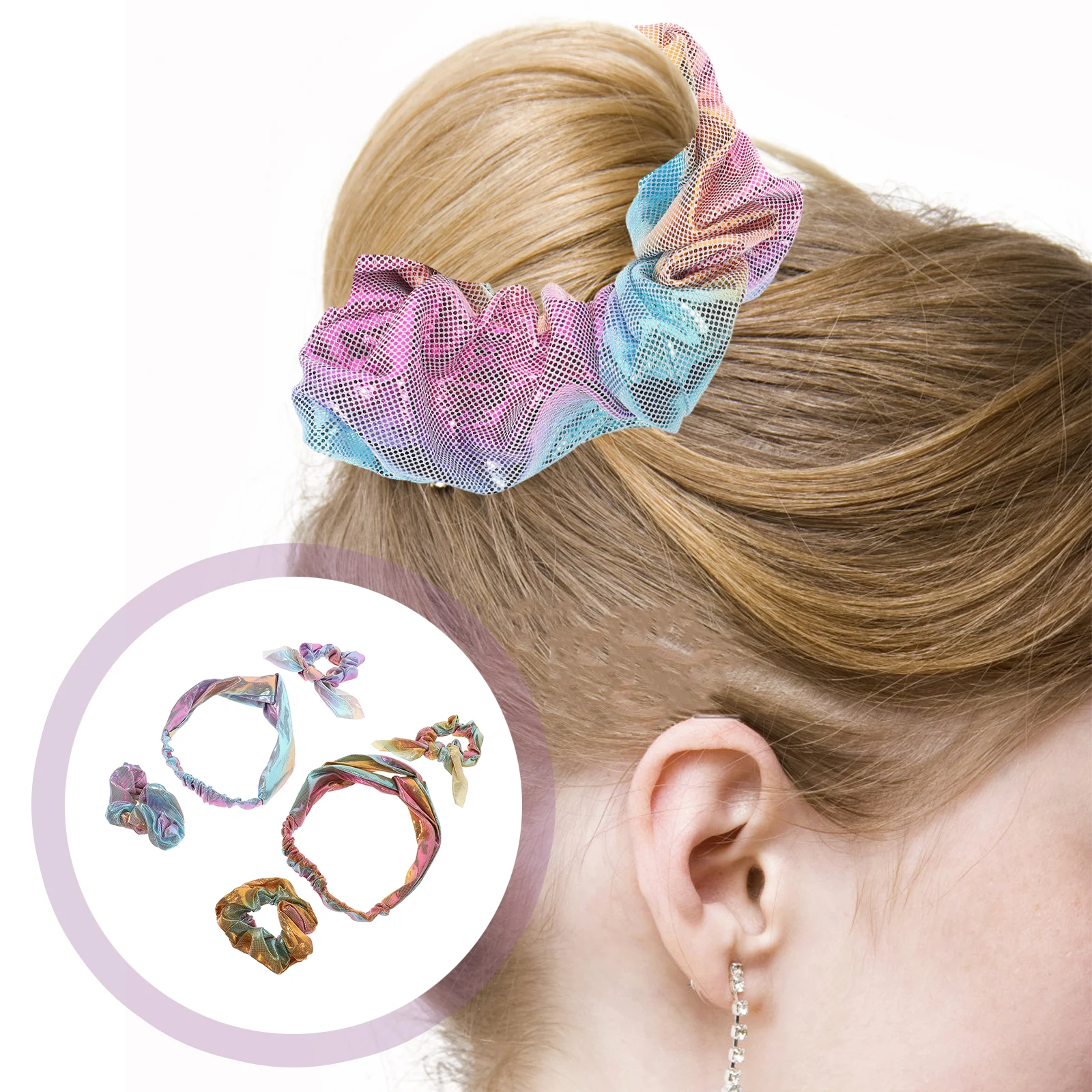 

2 Sets Rabbit Ears Hairb Elastic Headb s Hair Scrunchies Women Green Colors Hair Accessories Daily Wear Stretchy