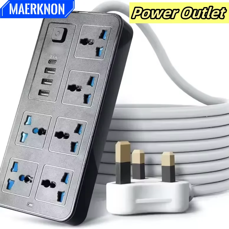 

Универсальная розетка USB с несколькими вилками, розетка ЕС, США, Великобритании, удлинитель с удлинителем, порт типа C, зарядная электрическая розетка для дома