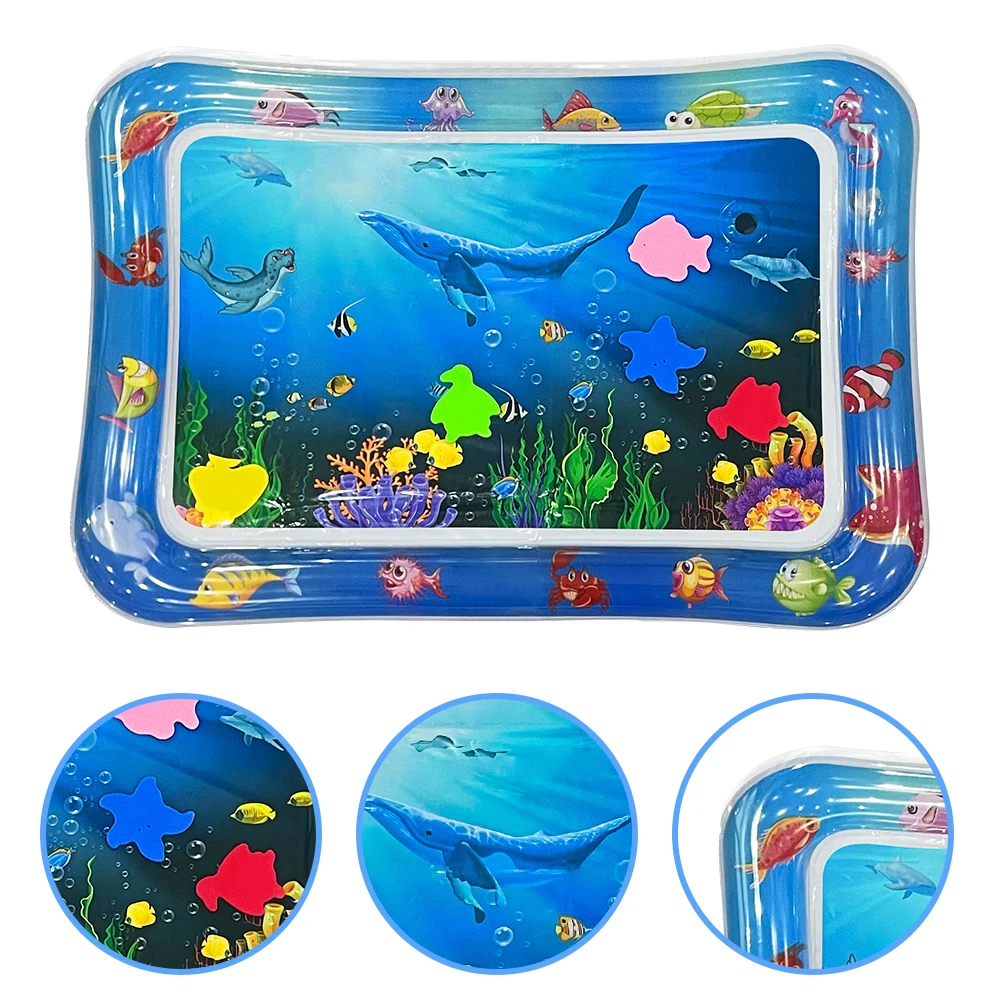 Aufblasbare Wassermatte mit Ozean-Tiermuster für Kinder – verdickte sensorische Spielmatte aus PVC, pädagogisches Kleinkindspielzeug, perfektes Baby-Geschenk