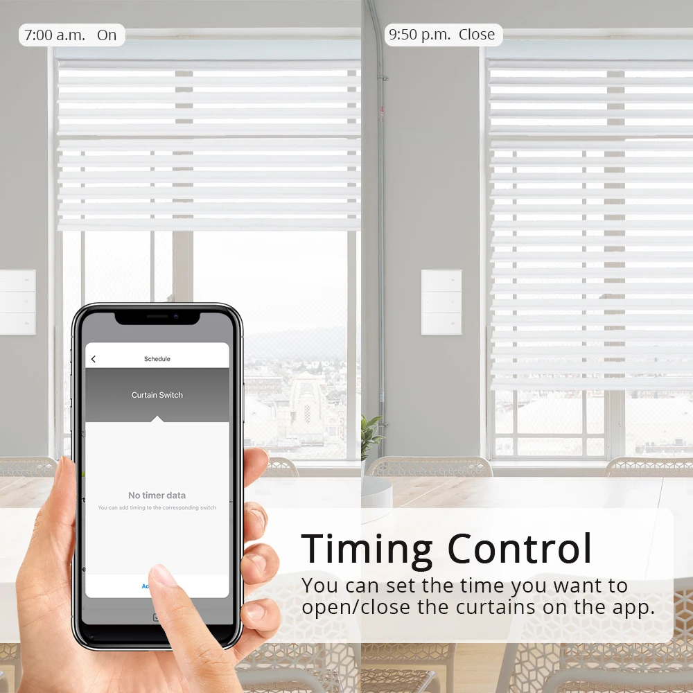 Zemismart Zigbee Tuya Smart Curtain Switch for Electric Roller Shade US Shutter Switch with Percentage Control Alexa Google Home