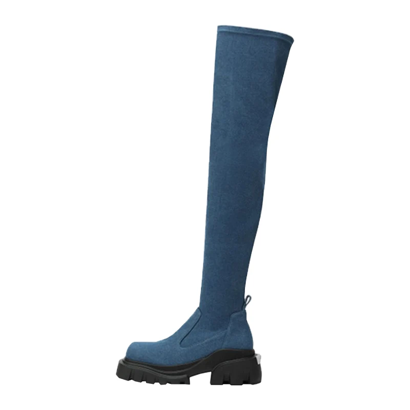 New Shoes Winter Casual Women Boots Black Over The Knee Boots Sexy Female Lady Thigh High Boots Zip Silver Casual Party Shoes