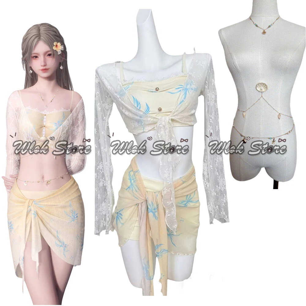 

Love and Deepspace Swimsuit Female Heroine Hunter MC Cosplay Costume Women Summer Swimwear Beach Bathing Suit Party Halloween