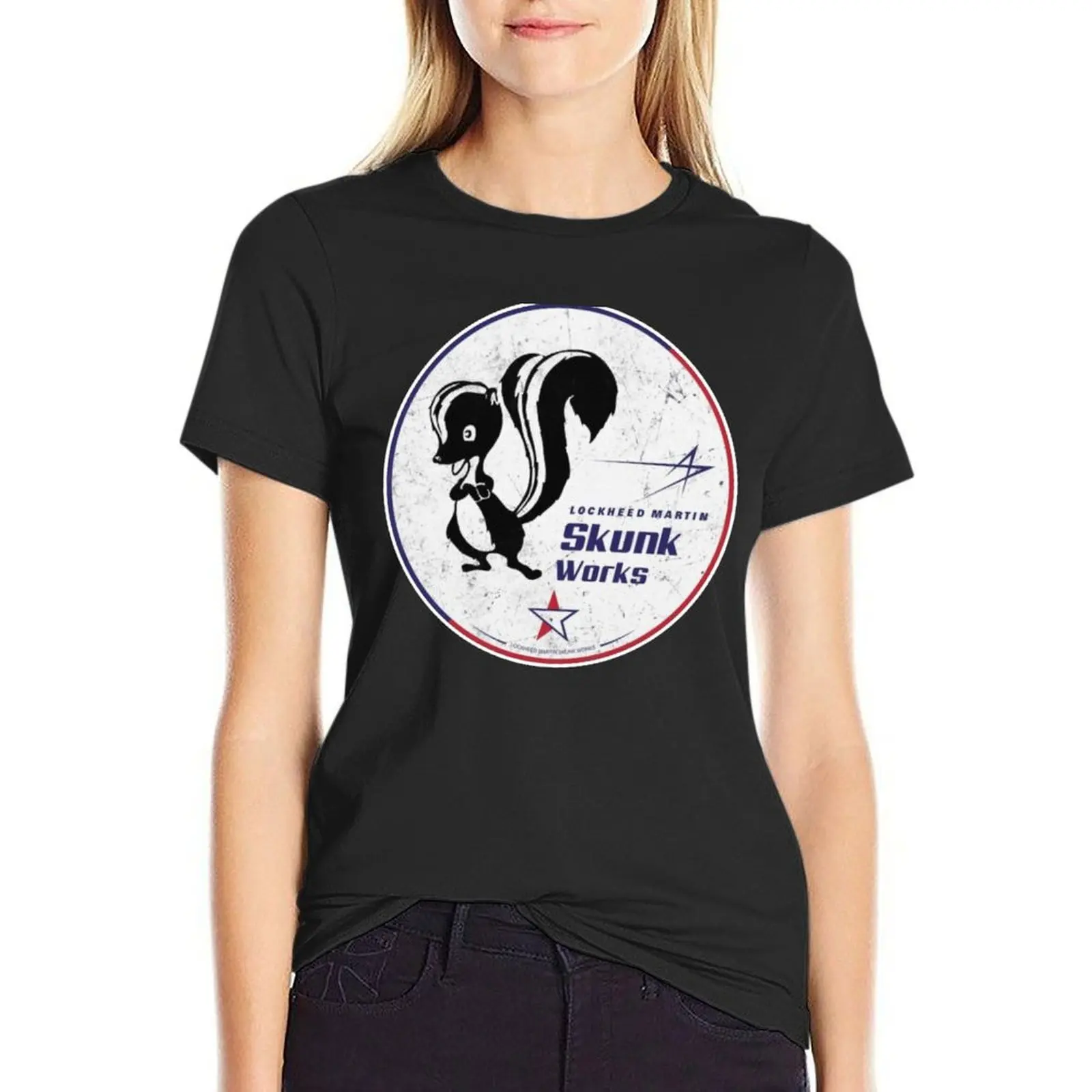 SKUNK WORKS T-Shirt tops Female clothing plus size tops tight shirts for Women