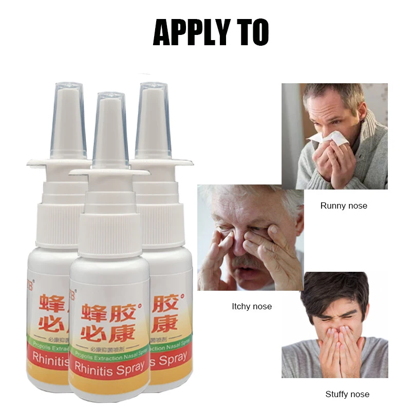 Propolis Nasal Sprays Treatment Stuffy Nose Chronic Allergy Rhinitis Sinusitis Herb Plants Nose Care Medical Plaster