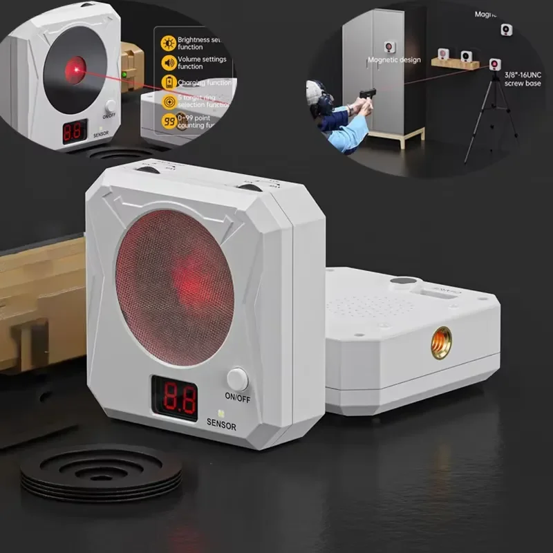 Electronic Laser Target Color Sensitive Dry Fire Shooting Practice Rechargeable 5 Difficulty Grade 1 2 5 PCS