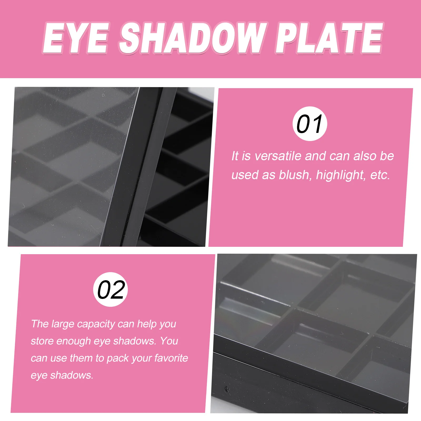 

1Pcs DIY Eyeshadow Palette 12 Grids Empty Eye Shadow Storage Box for Women Girls Beginners Essential Makeup Case