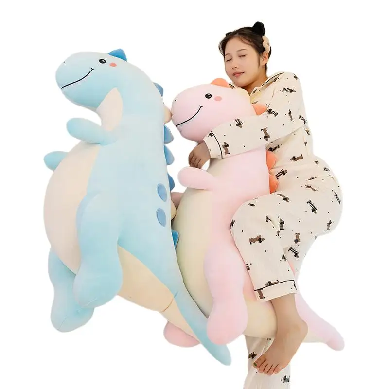

70cm Ultra Soft Dinosaur Plush Pillow Stuffed Cartoon Animal Cushion Pink Blue Sleeping Companion Kids Gift
