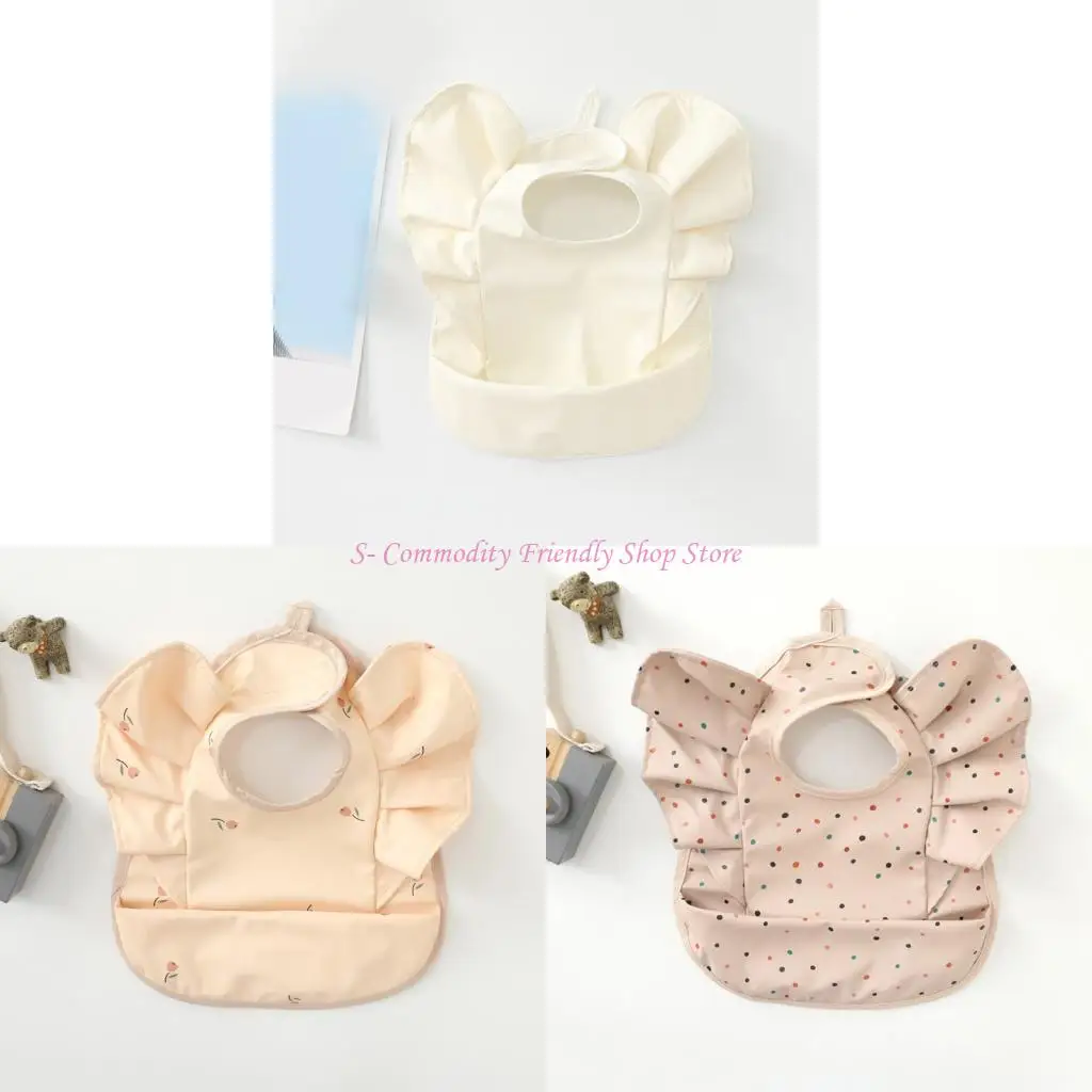 

85AE Adorable Angel Wing Design Baby Bib Water Proofing Design Burp Cloth Easy Cleaning Feature for Infants Toddler