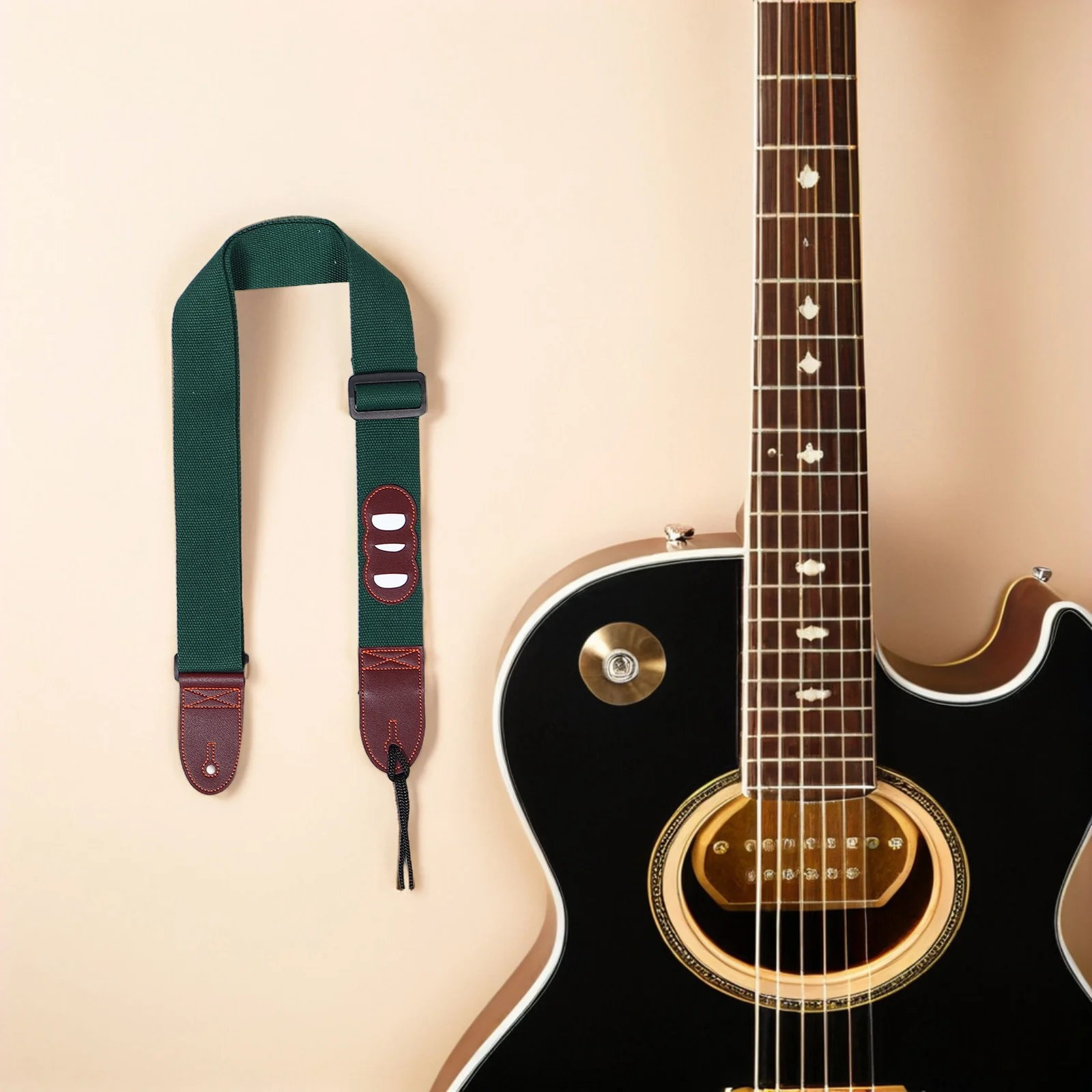 

2Pcs Acoustic Guitar Strap Adjustable Polyester Comfortable Universal Neck Strap Red Holder Guitar Sling Bass