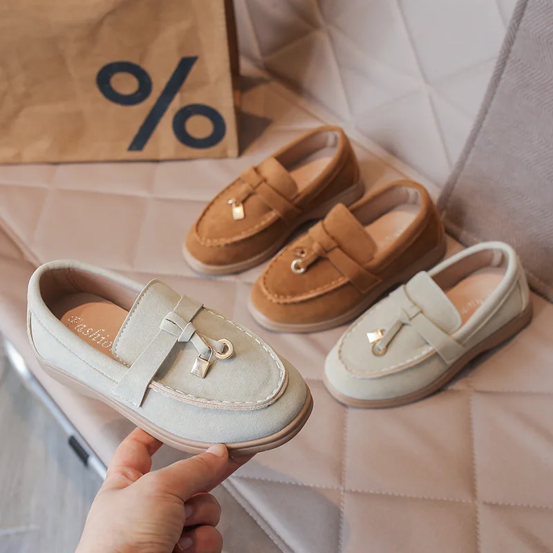 Kids Loafers Shoes Slip on Flat Autumn Shoe boy girls Easy To Put on Take Off for Daily Use Comfortable Foot-friendly Footwear