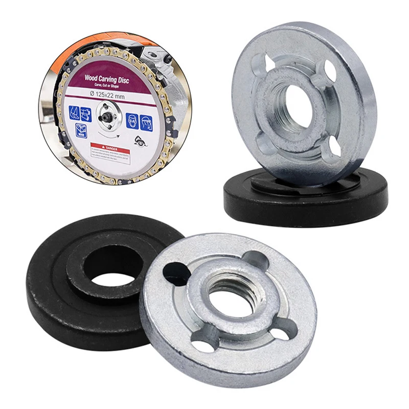 2Pcs/Pair Stainless Steel Lock Nuts Flange Nut Inner Outer Kit Angle Grinder Electric Tool Accessories‘
