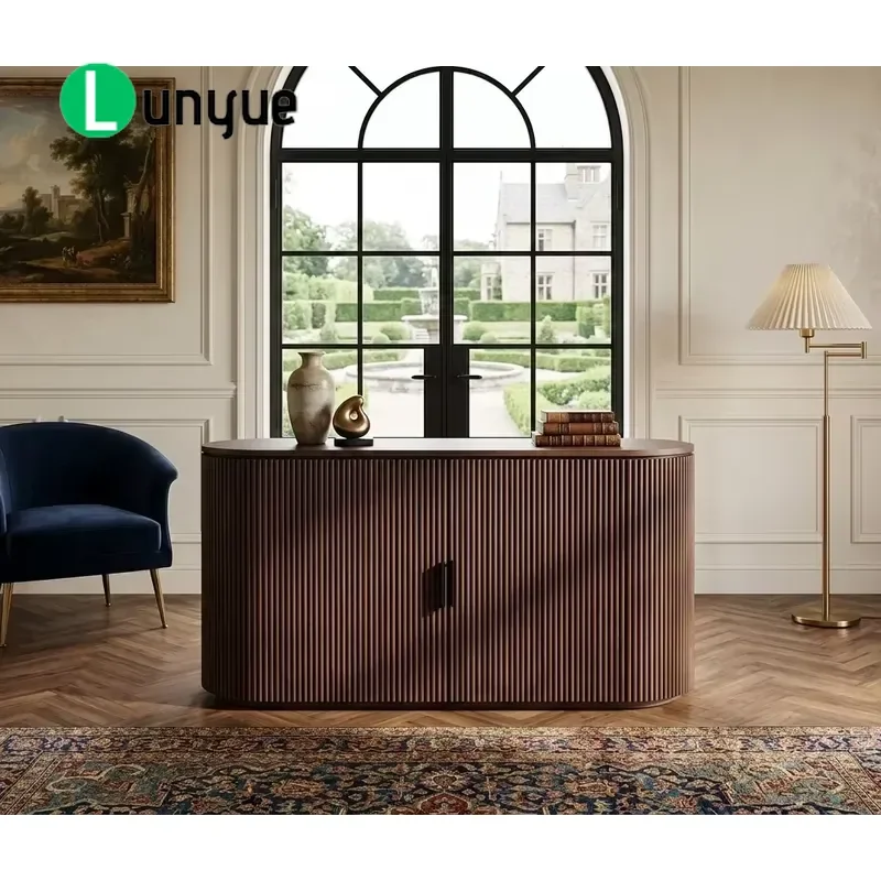 Modern Solid Wood Multi Functional Locker Durable Storage Cabinet for Living Room Bedroom Hotel Villa Contemporary Design