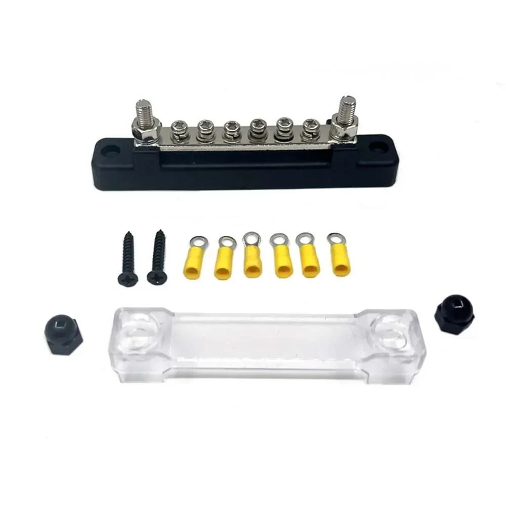 6 Way Power Distribution Block 150A DC48V Bus Bar Car Electrical Terminal Block Copper Wire