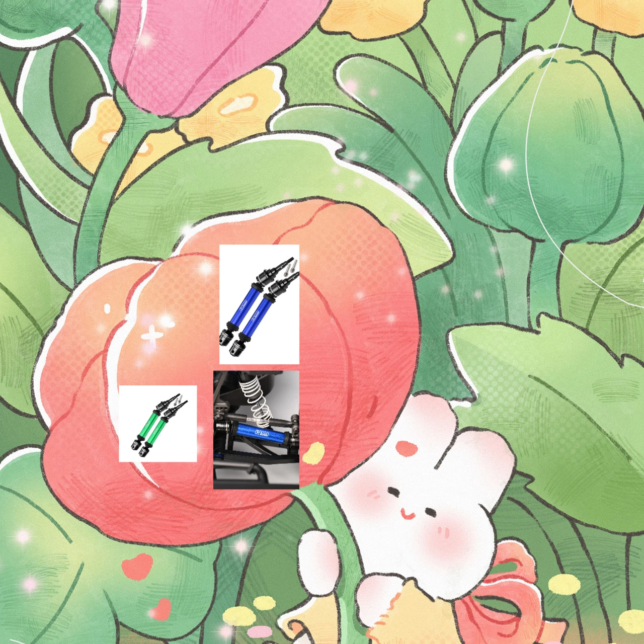 

GPM Rear Driveshaft Assembly 6mm Axle Compatible with TRAXXAS 1/10 Ford F-150 Raptor R - RC Car Part Accessory