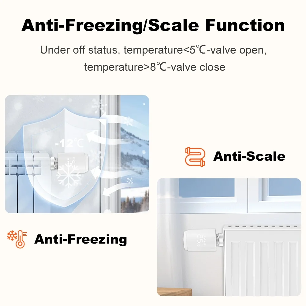 Tuya ZigBee3.0 Aktuator Radiator Katup Termostat yang Dapat Diprogram Pengontrol Suhu Smart Life bekerja dengan Alexa Google Alice