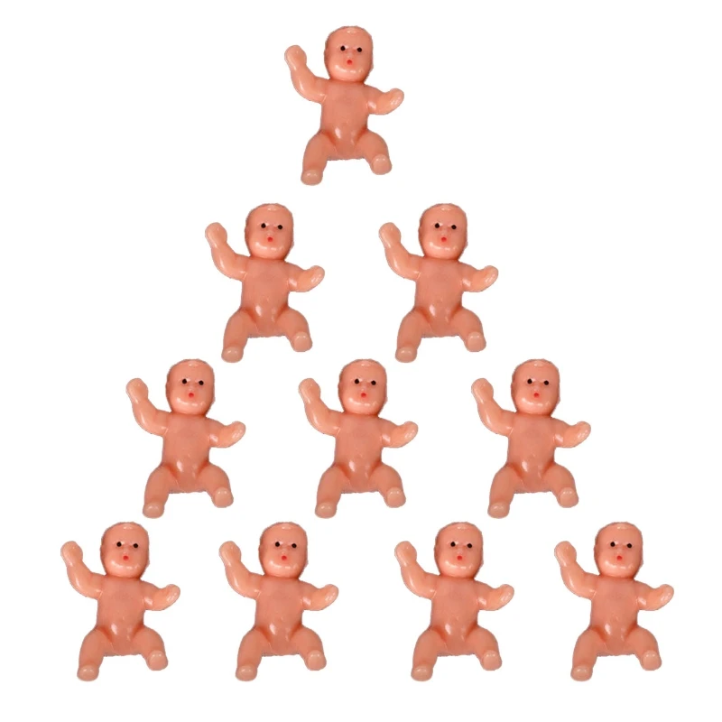 10Pcs Infants Toys 3cm Mini Plastic Baby Dolls for Baby Shower Asian African White Small Figurine Children Fun Bathing Toys