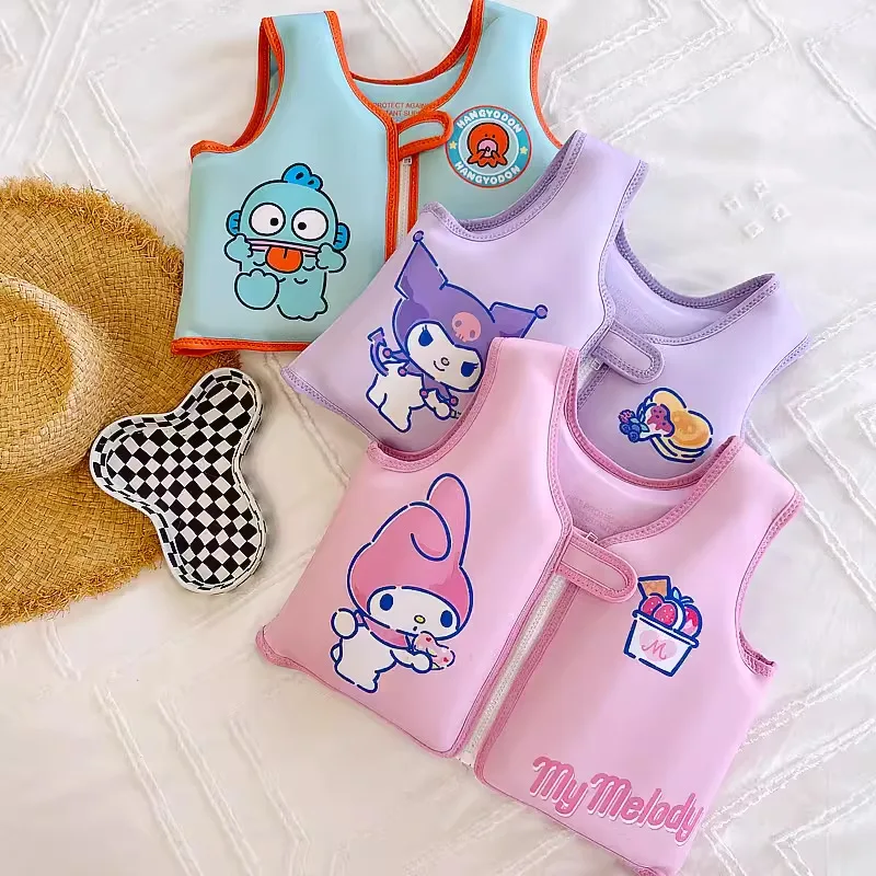 Genuine Children\'S Non Inflatable Buoyancy Tank Tops Baby Beginner Swimsuits Kuromi Hello Kt Swimsuits
