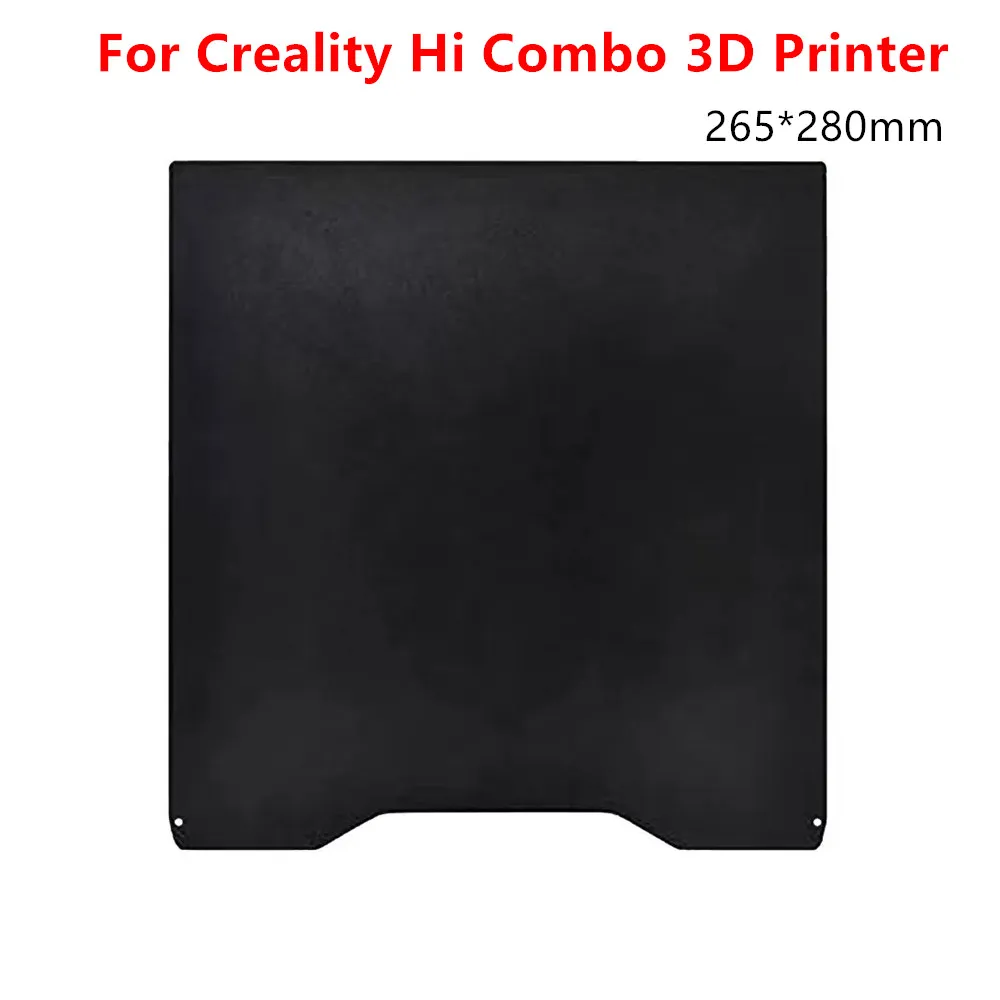 

Creality Hi Build Plate PEI Double Sided Black Textured Plate 280x265mm Flexible Spring Steel Sheet Removal 3D Printer Platform