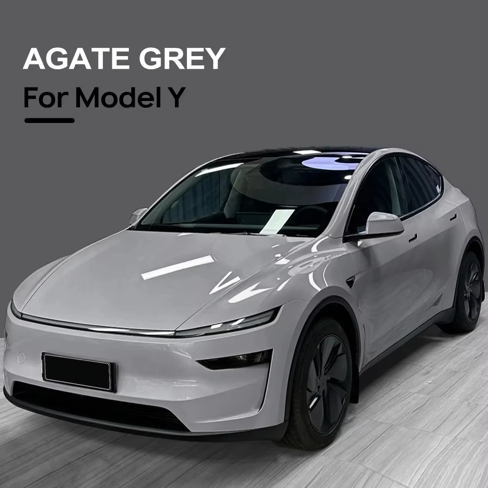 For Tesla Model Y 2017-2024 Juniper 2025-2026 DIY Agate Grey Precut Body Color Change Paint Protection Wrap Film Accessories