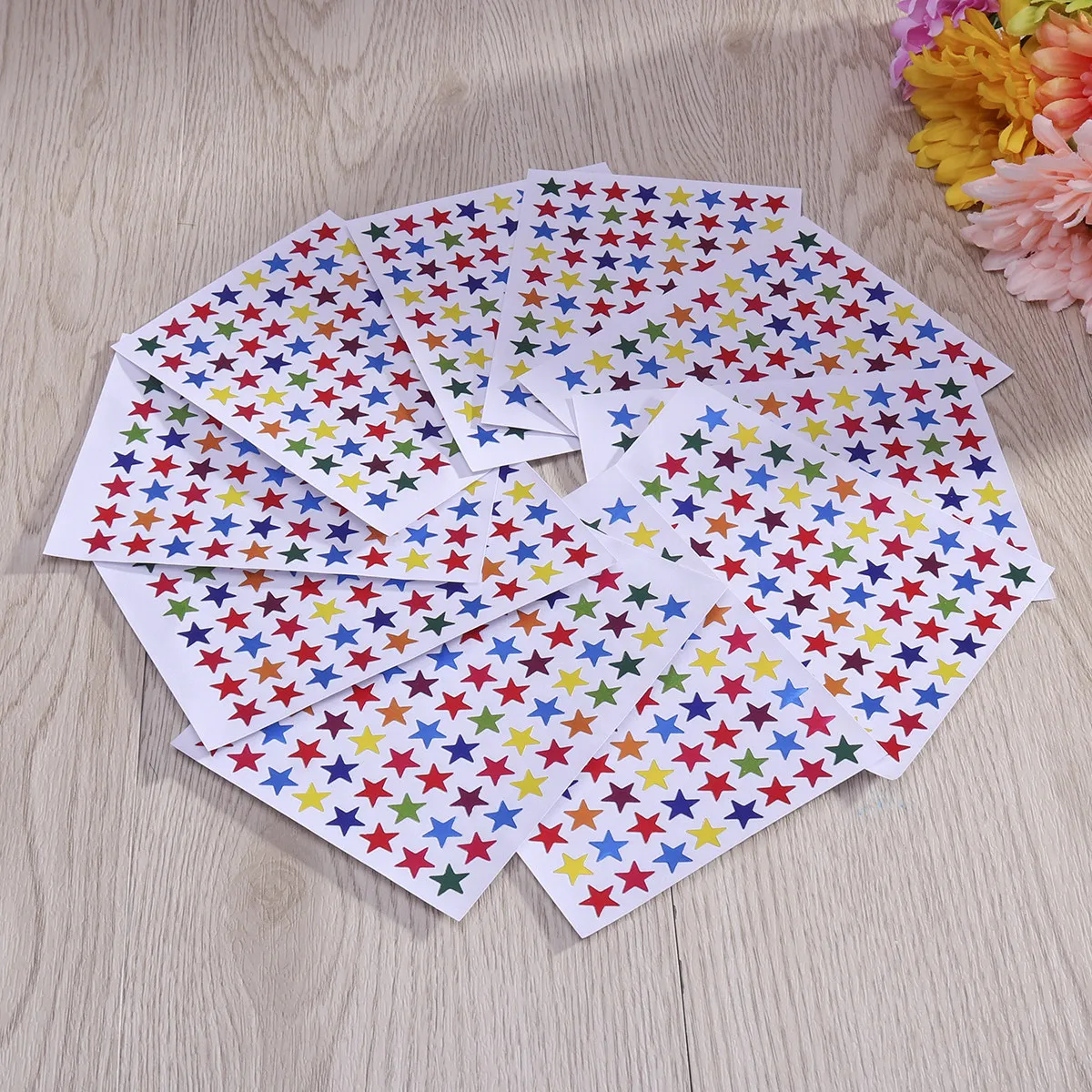 

6Packs 60 Sheets Self Adhesive Multicolor Sparkle Star Stickers for Students Rewards Valentine Cards DIY Crafts Home School