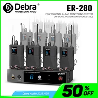 Sistema de monitorización intrauditiva inalámbrico Debra UHF ER-280 500-700mHz con transmisor múltiple para conciertos pequeños y cine en casa.