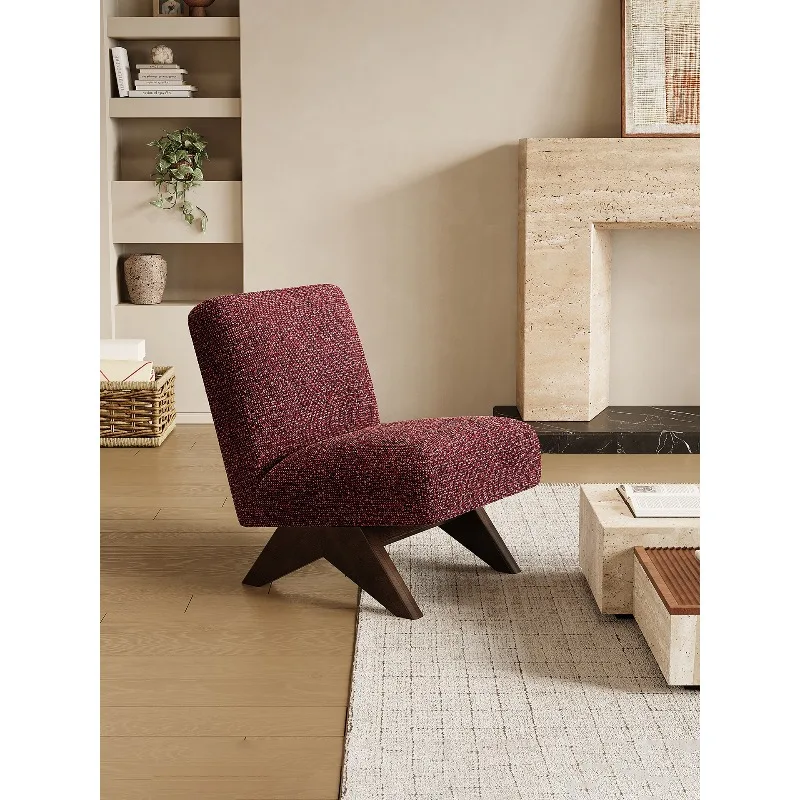 

Single sofa chair solid wood retro living room American casual table and chair combination