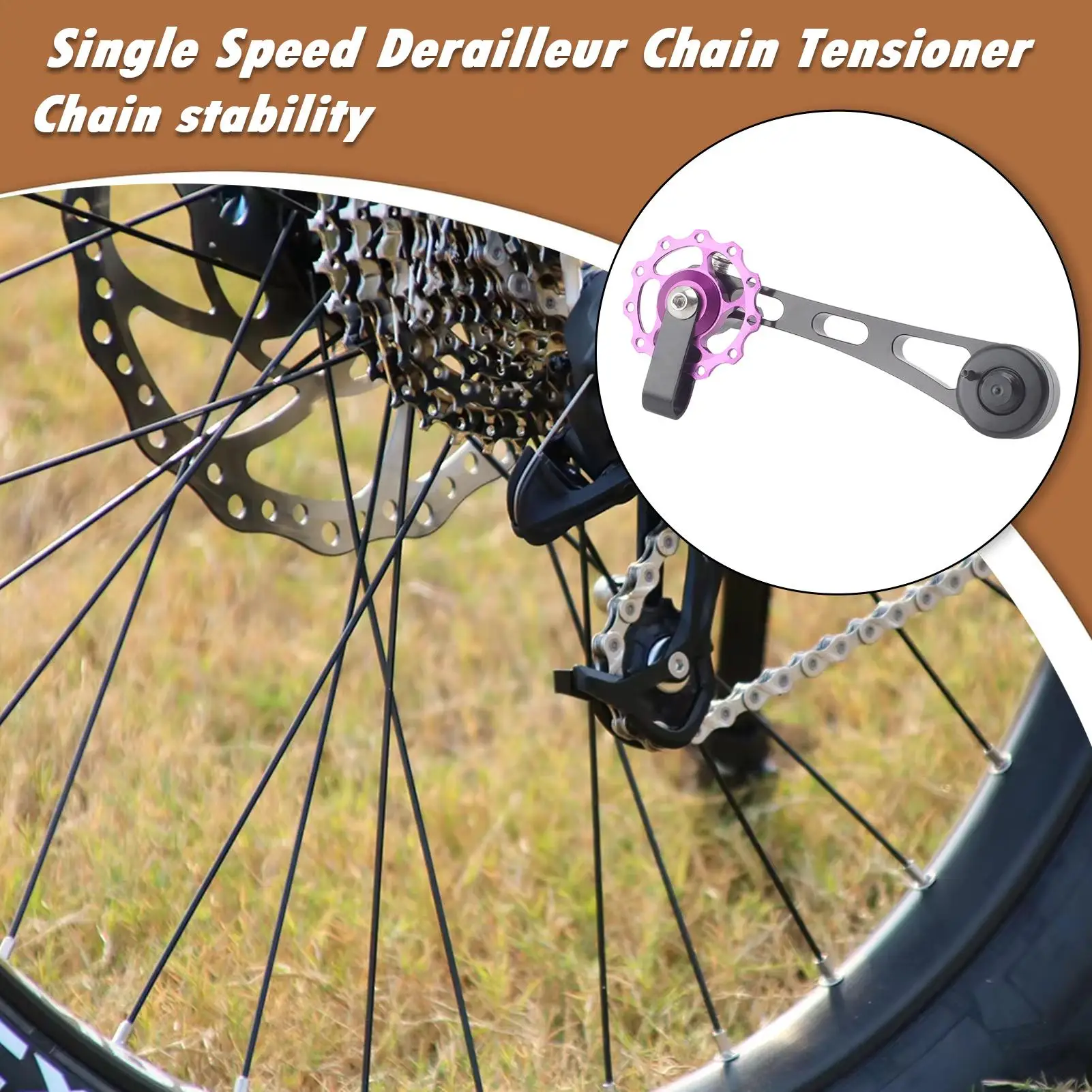 

Single Speed Chain Tensioner For Mountain Cycle Single Speed Cycle Chain Adjuster Tensioner Aluminum Alloy Riding Conversion Kit