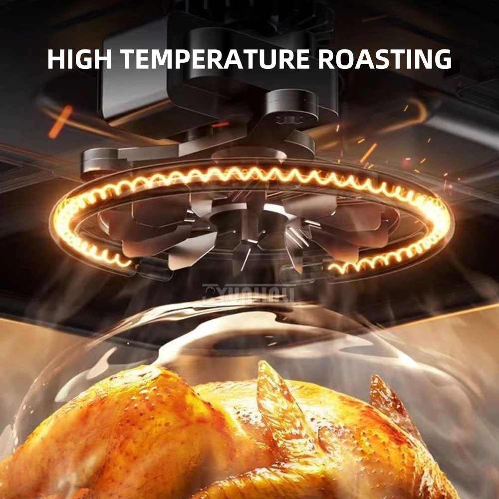 Fritadeira Elétrica com Tela Sensível ao Toque e Janela de Visualização, Aparelho de Cozinha Inteligente