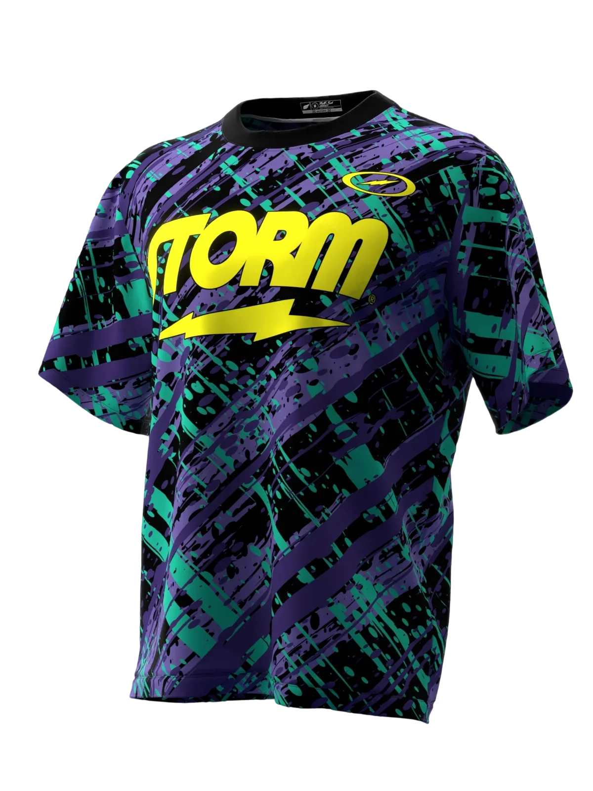 Dark Base Graffiti Texture Bowling Jersey, Quick Dry Performance Sport Shirt for Casual Bowling Challenges with Close Friends
