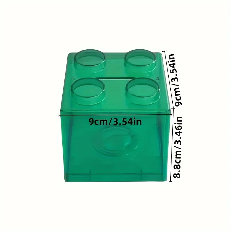 กล่องเก็บของรูปทรงตัวต่อสร้างสรรค์ 5 ชิ้น สำหรับของเล่น โถเก็บเงินแบบสร้างสรรค์ กล่องเก็บเหรียญแบบซ้อนได้ โปร่งใส